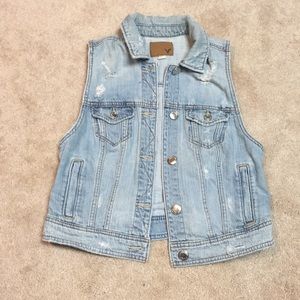 Destroyed denim vest from American Eagle